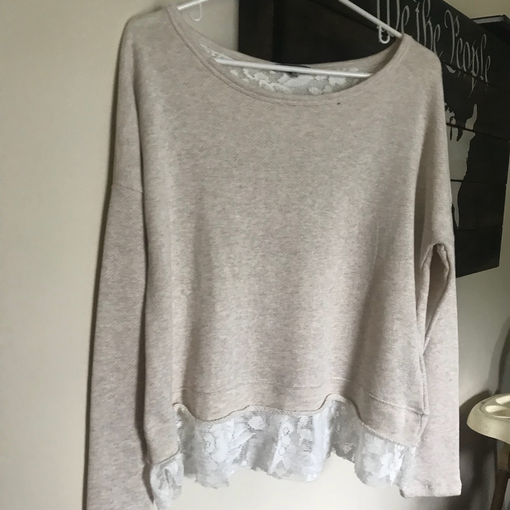 Light tan sweater! W/lace!